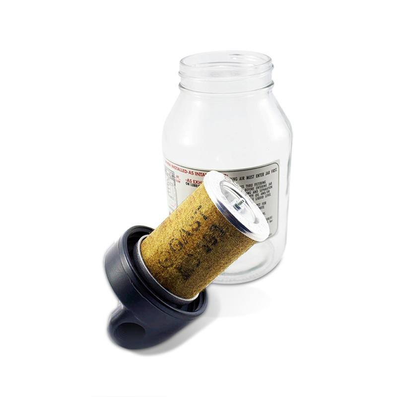 [AA800D] Jarra de vidrio 32 oz. con filtro 1/2" NPT GAST AA800D