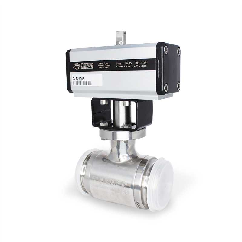 Válvula de Bola con Actuador, Rosca Hembra, Acero Inoxidable OMAL D434A068