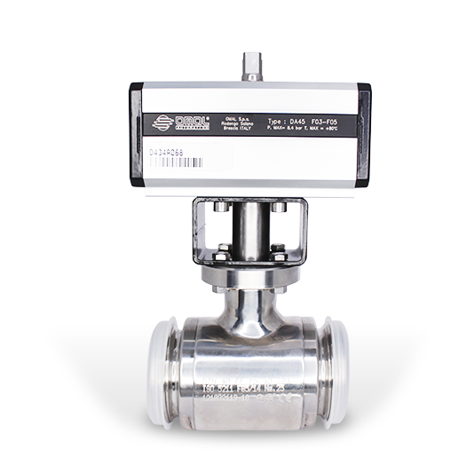[D400H008] Válvula de Bola con Actuador 1 1/2" Rosca Hembra, Acero Inoxidable OMAL D400H008