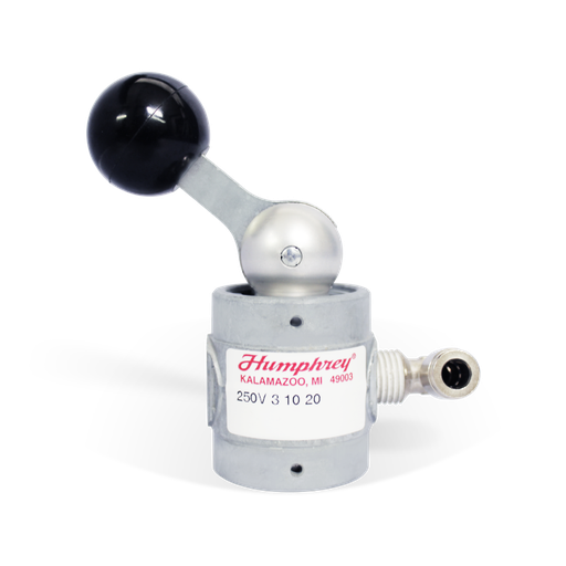 [250V-3-10-20] Válvula de palanca 3 vías, 2 posiciones, 1/4" NPSF HUMPHREY 250V-3-10-20