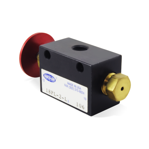 [18PL-2-L] Válvula de Control Direccional, manual, Serie 1800, 2 vías, 1/8 NPT FABCO AIR 18PL-2-L