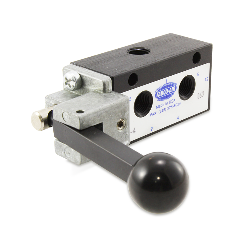 [18HL-4] Válvula de Control Direccional, manual, serie 1800, 4 vías, 1/8 NPT FABCO AIR 18HL-4